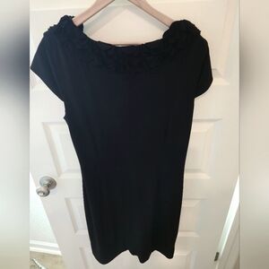 Alfani Black Dress with Ruffled Neckline